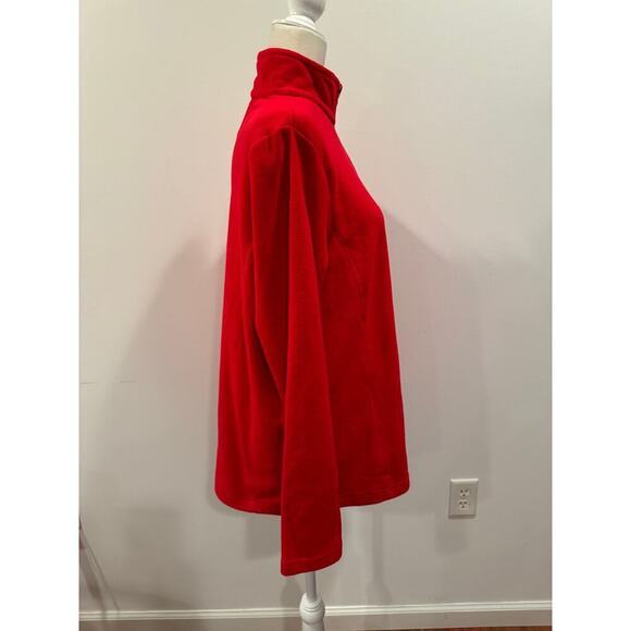 Lands: End Red Fleece 1/4 Zip - Size Large - Picture 4 of 7